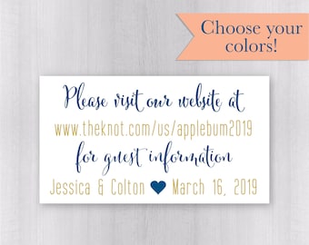 Wedding Website Stickers, Save the Date Stickers, Wedding Info Stickers (#340-WH)