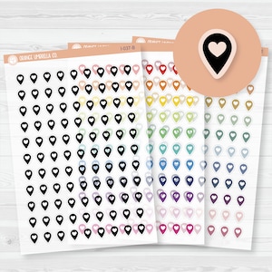 Location Marker Stickers | Location Pin Planner Icons | Clear Matte | I-037-CM