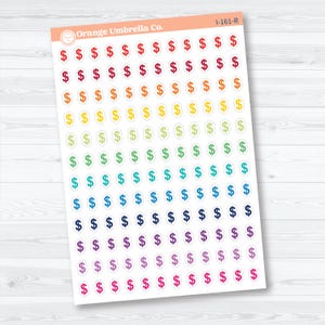 Dollar Sign Icons | Finance Planner Stickers | I-161 Rainbow