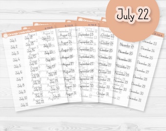 CLEARANCE | Dates of the Month Planner Stickers and Labels | F16 Print Clear Matte | B-754-759-BCM