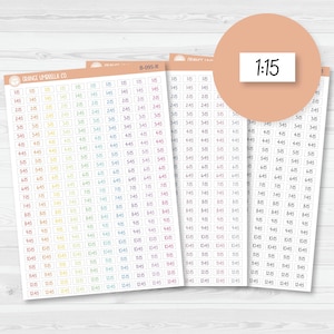 Time - Quarter and 3-Quarter Hour Script Planner Stickers and Labels | FC12 | B-095