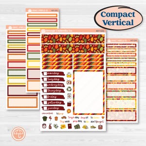 Colorful Autumn Stickers | A5 Compact Vertical Planner Kit Stickers for Erin Condren | Vivid | KIT-407-G