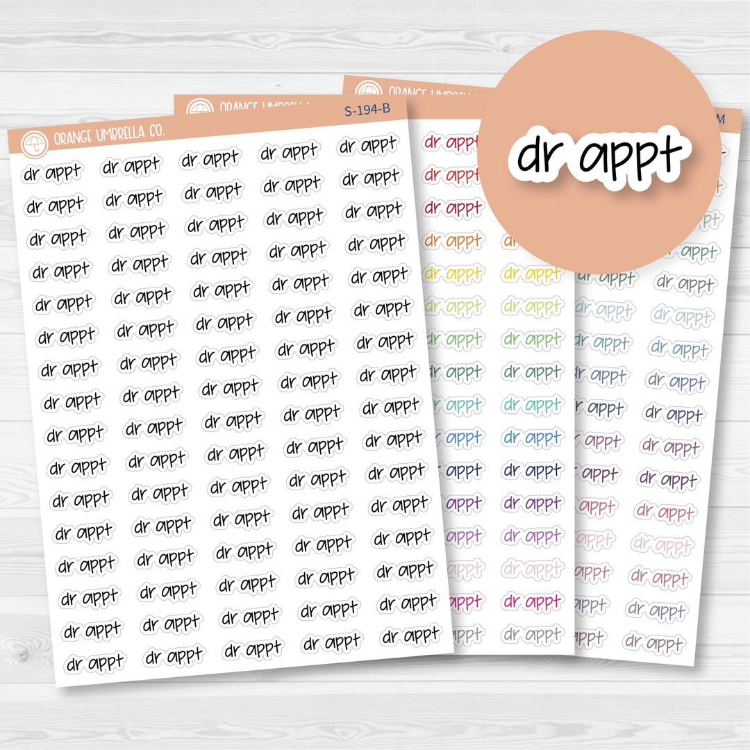 Dr. Appt Jen Plans Script Planner Stickers | FJP | S-194 - Etsy