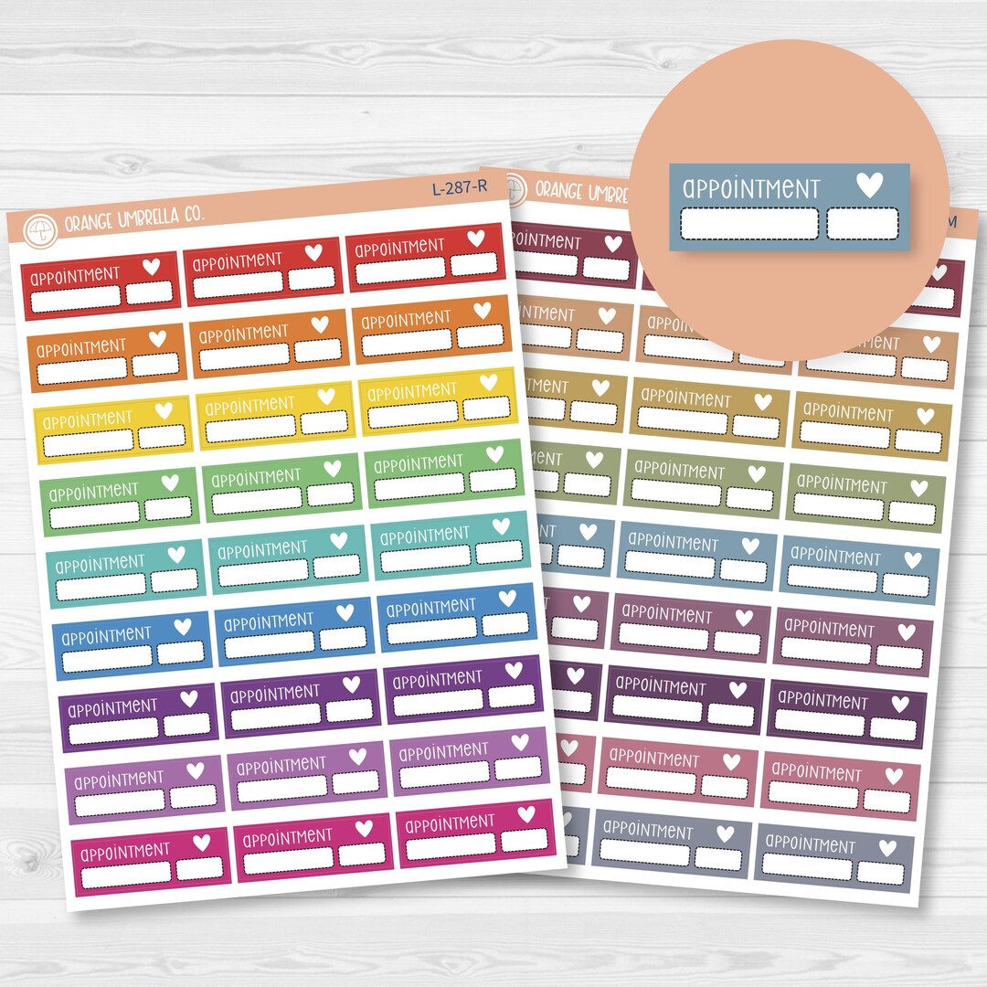 Appointment Quarter Box Script Planner Stickers | F3 | L-287 - Etsy