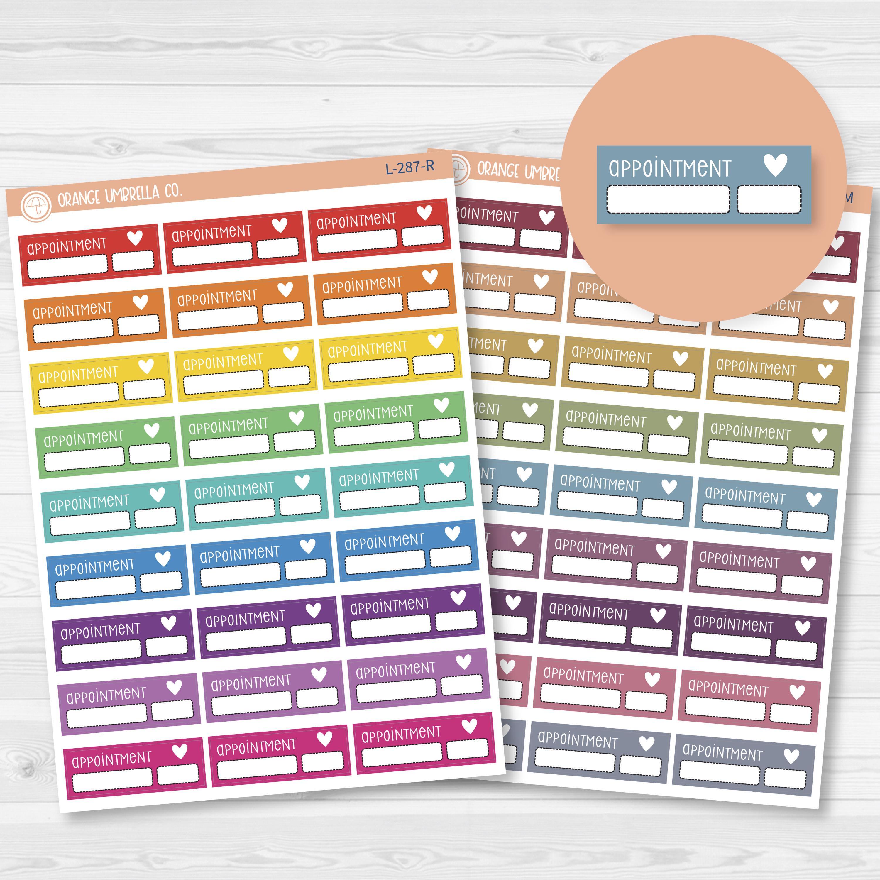 Appointment Quarter Box Script Planner Stickers | F3 | L-287 - Etsy