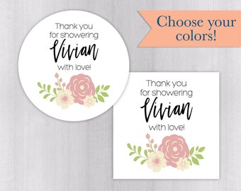 Shower Stickers, From My Shower To YoursBridal Shower Favor Stickers, Baby Shower Favor Stickers, Shower Favor Labels (#494-2-WH)