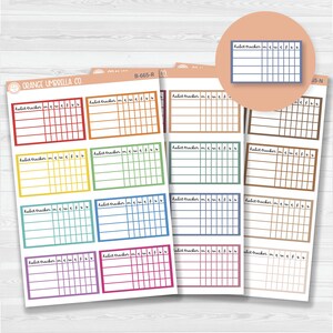 Suivi des habitudes - 4 emplacements pour agenda - Autocollants | F16script | B-665