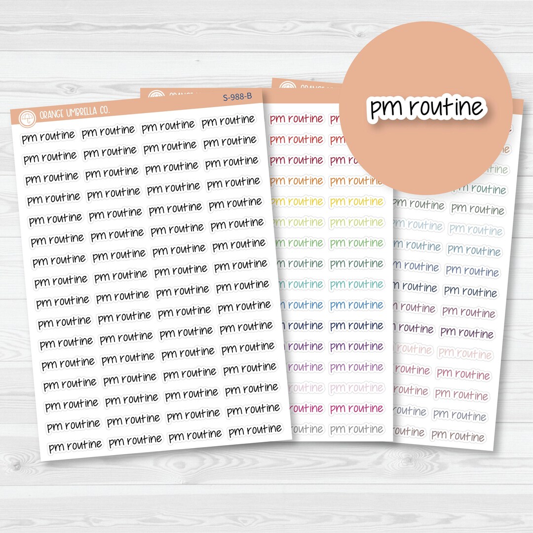 PM Routine Jen Plans Script Planner Stickers | FJP | S-988 - Etsy