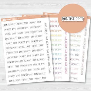 Dentist Appt Script Planner Stickers | F3 | S-857