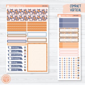 CLEARANCE | Romantic Autumn Pumpkin Kit Kit | A5 Compact Vertical Planner Kit Stickers for Erin Condren | Wonderfall | 349-081