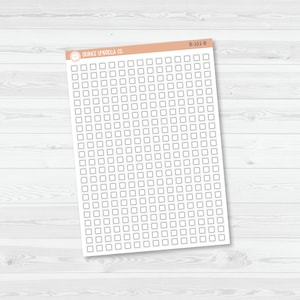 Checkbox Individual Single Color Coding Planner Stickers Square B-101 Black - White Matte