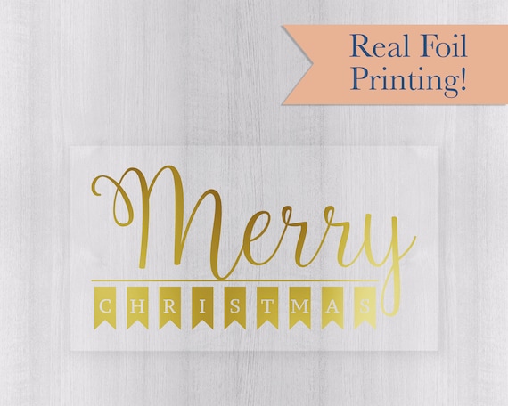 Labels for Cards Envelopes Craft Happy Christmas Stickers Shiny Gold on Clear