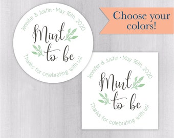 Mint To Be, Wedding Favor Sticker, Wedding Stickers, Wedding labels (#169-WH)