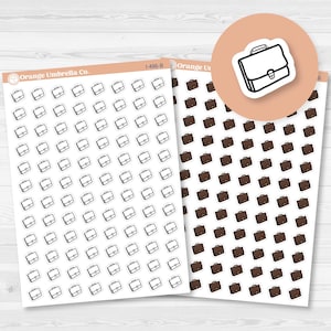 Hand Doodled Briefcase Meeting Work Icon Planner Stickers | I-486