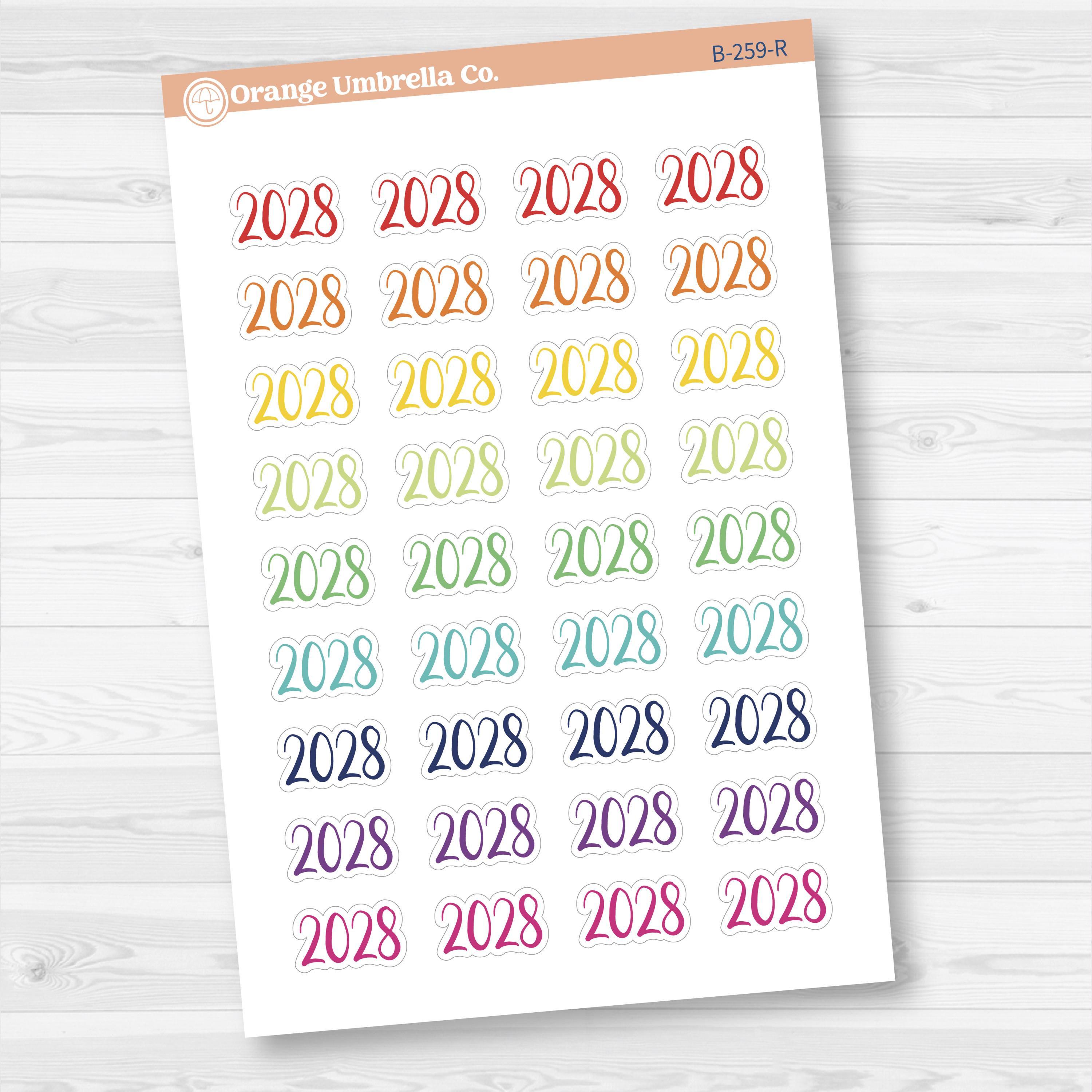 2028 Year Mini Script Planner Stickers | F2 | B-259 - Etsy