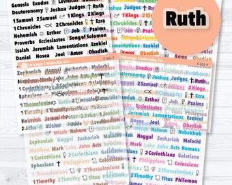 Mini Books of the Bible | Clear Matte | Faith Based Planner or Bible Journaling Stickers | F-001-CM