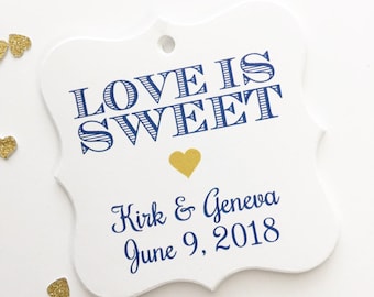 Love Is Sweet Tags, Love Is Sweet Favor Tags, Wedding Favor Tags, Love Is Sweet Hang Tags  (FS-002)