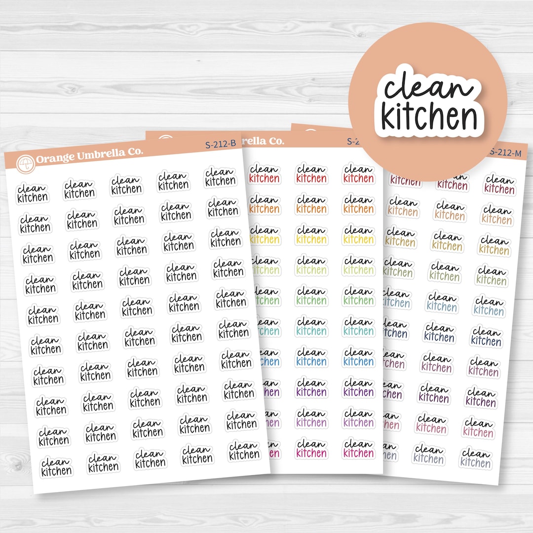 Kitchen Script Clean Kitchen Script Planner Stickers | F17 | S-212 - Etsy