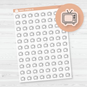 TV Icon Planner Stickers / Movie Night | Clear Matte | I-124-BCM