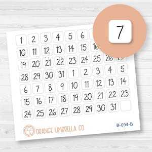 Date Dot Cover Script Planner Stickers | FC12 Square | B-094-B