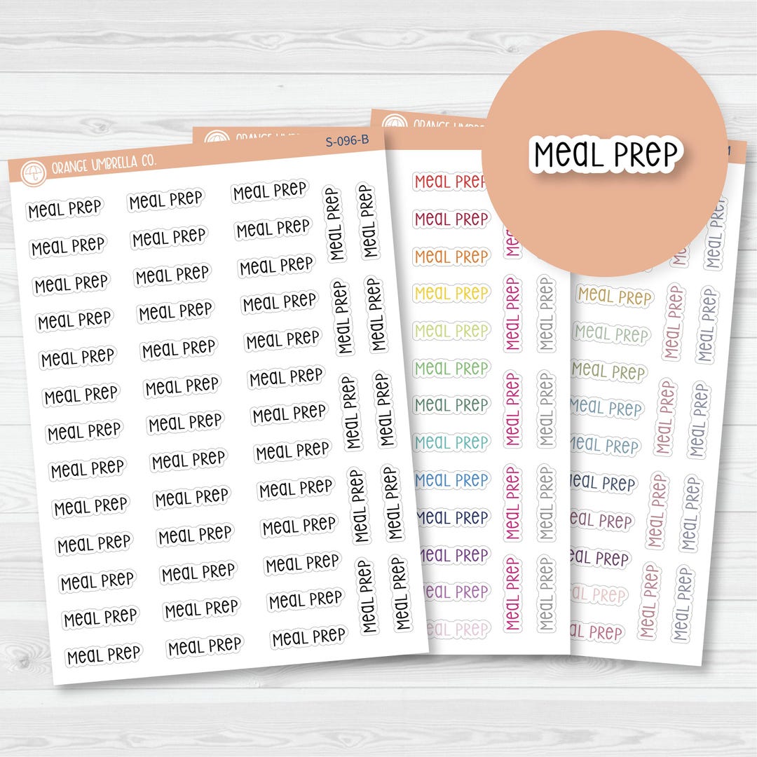 Meal Prep Script Planner Stickers | F3 | S-096 - Etsy