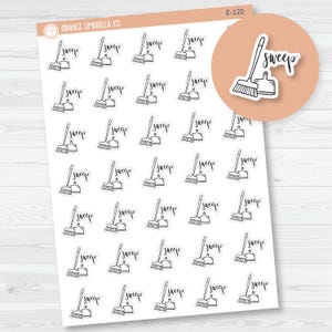 CLEARANCE | Sweep Icon Script Planner Stickers | F2 | E-120