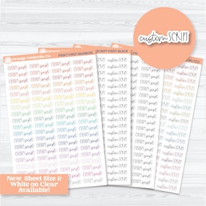 F12 Custom Script Sticker | Removable Matte or Clear Planner Stickers | 1 phrase per sheet | CustomF12