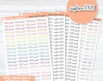 F12 Custom Script Sticker | *NEW* Larger Sheet Size | Removable Matte or Clear Planner Stickers | 1 phrase per sheet | CustomF12
