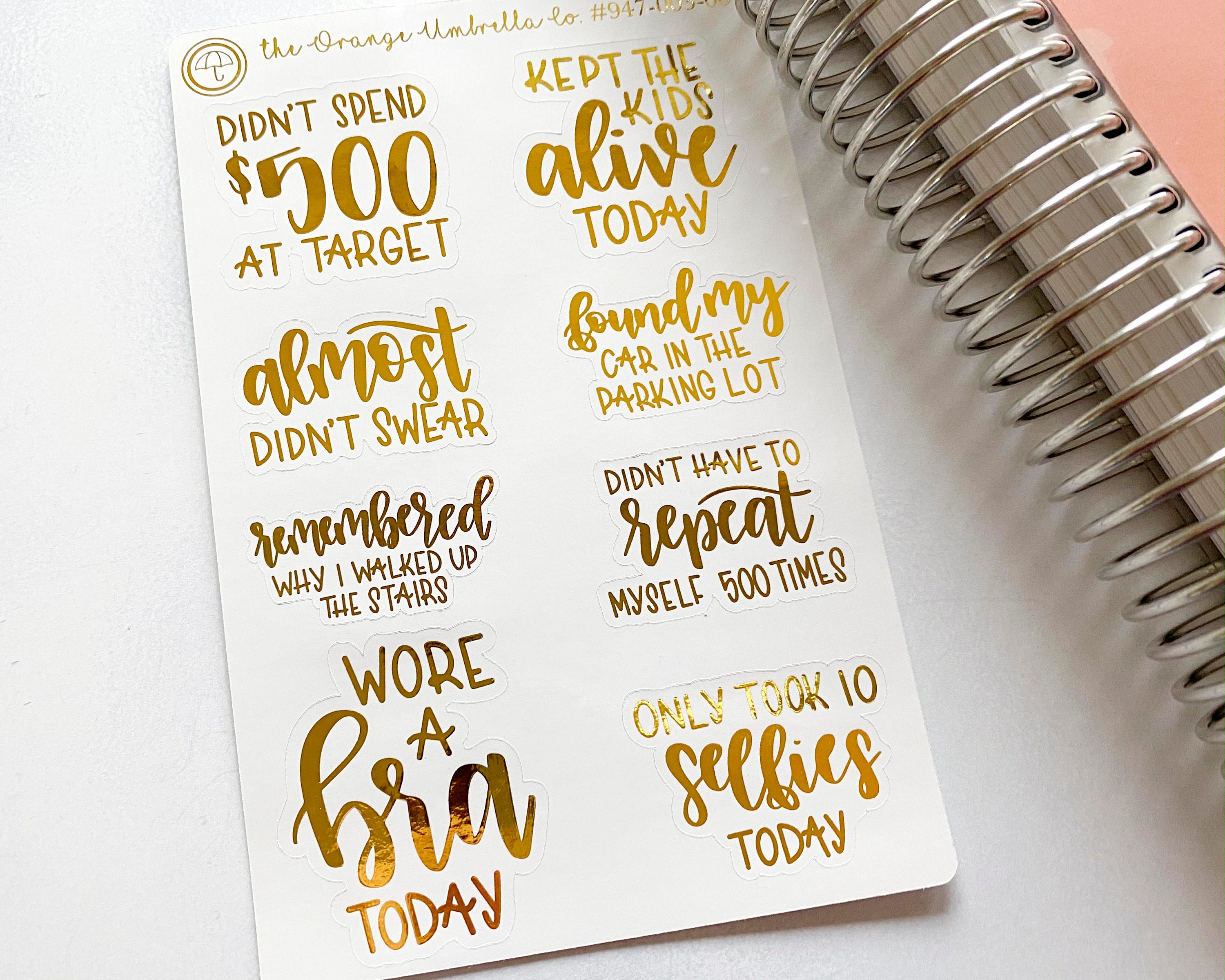 Humorous Adulting Quote Mix Sheet Script Planner Stickers F7 D-023