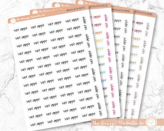 Vet Appt Jen Plans Script Planner Stickers and Labels | FJP | / 916-074-001L-WH