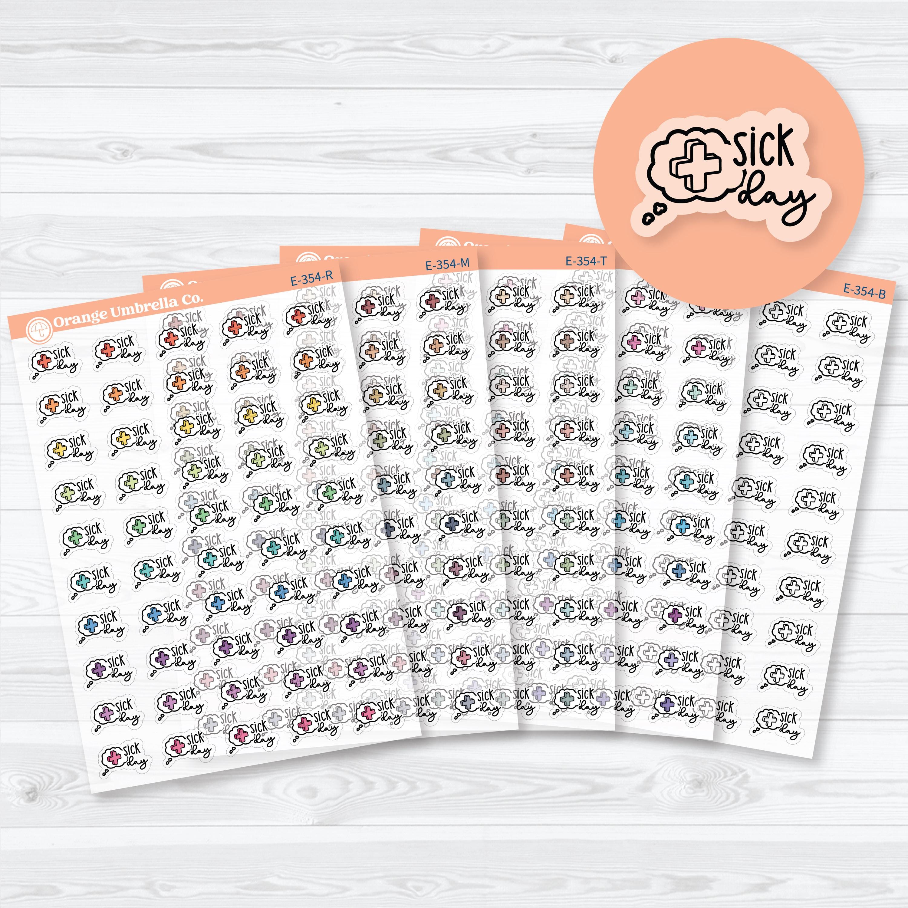Sick Day Clear Matte Stickers | Doodled Event Planner Stickers | F18 ...