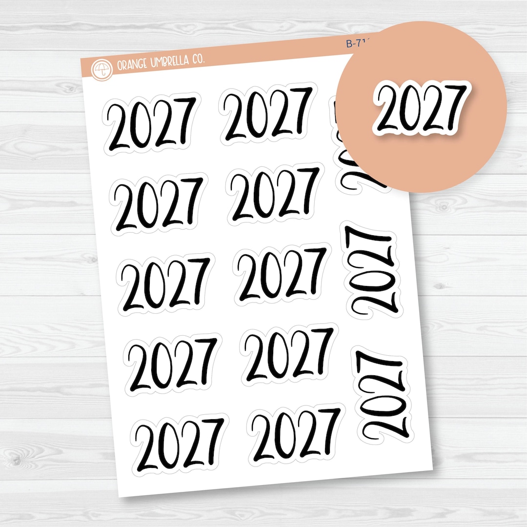 2027 Year Monthly Planner Stickers | F2 Script | B-718-B - Etsy