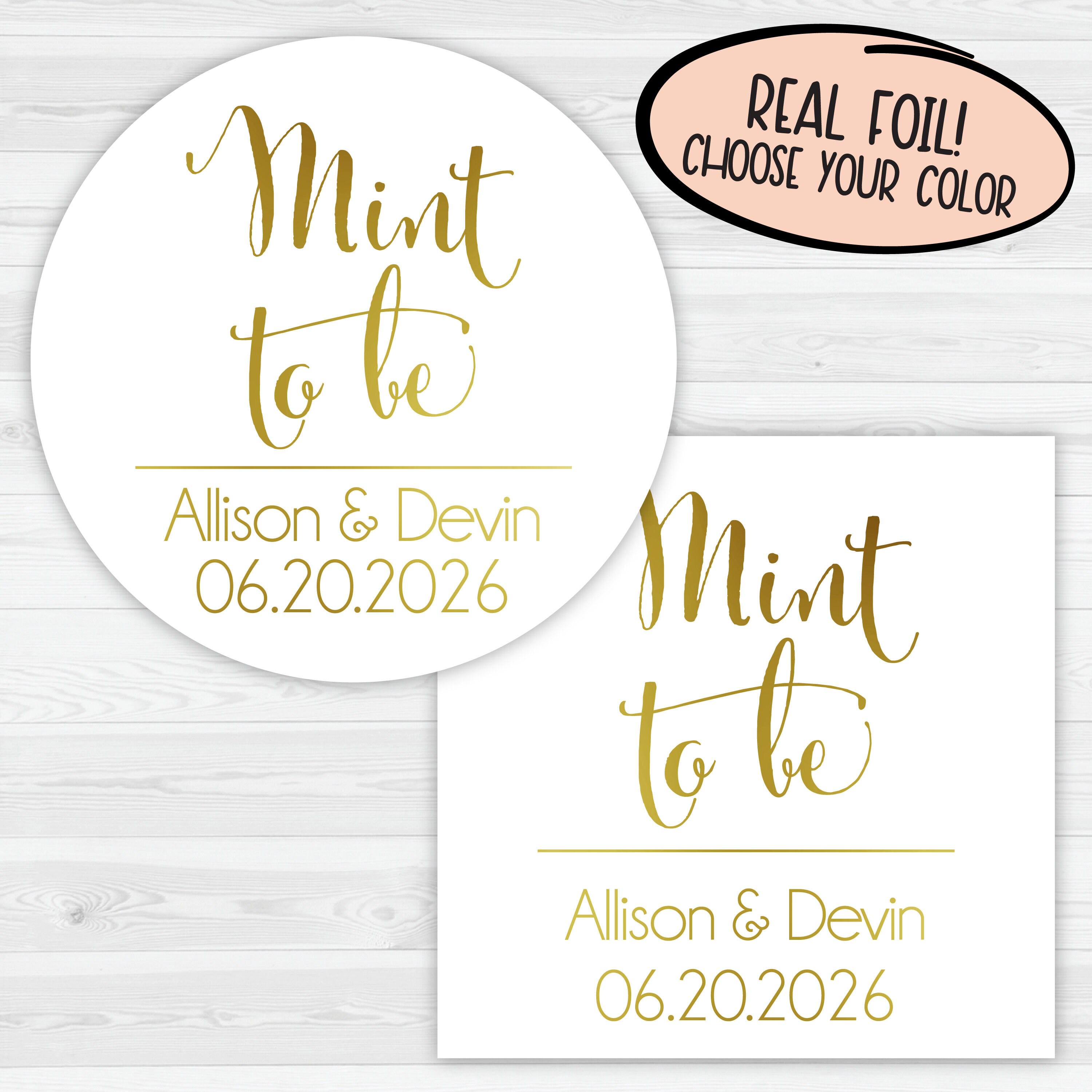 Foiled Mint to Be Wedding Favor Sticker | Foiled Wedding Favor Labels ...