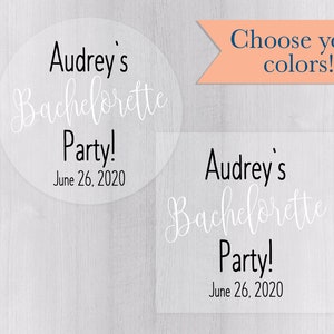 Bachelorette Party Transparent Stickers, Bachelorette Party Clear Labels, Personalized Bachelorette Party Labels (#127-C)