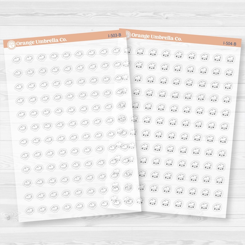 Hand Doodled Weather Icons Planner Stickers | Clear Matte | I-495-504 ...