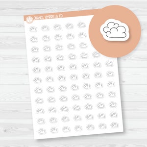 Cloudy Weather - Micro Icon Planner Stickers | Outline | I-086-B