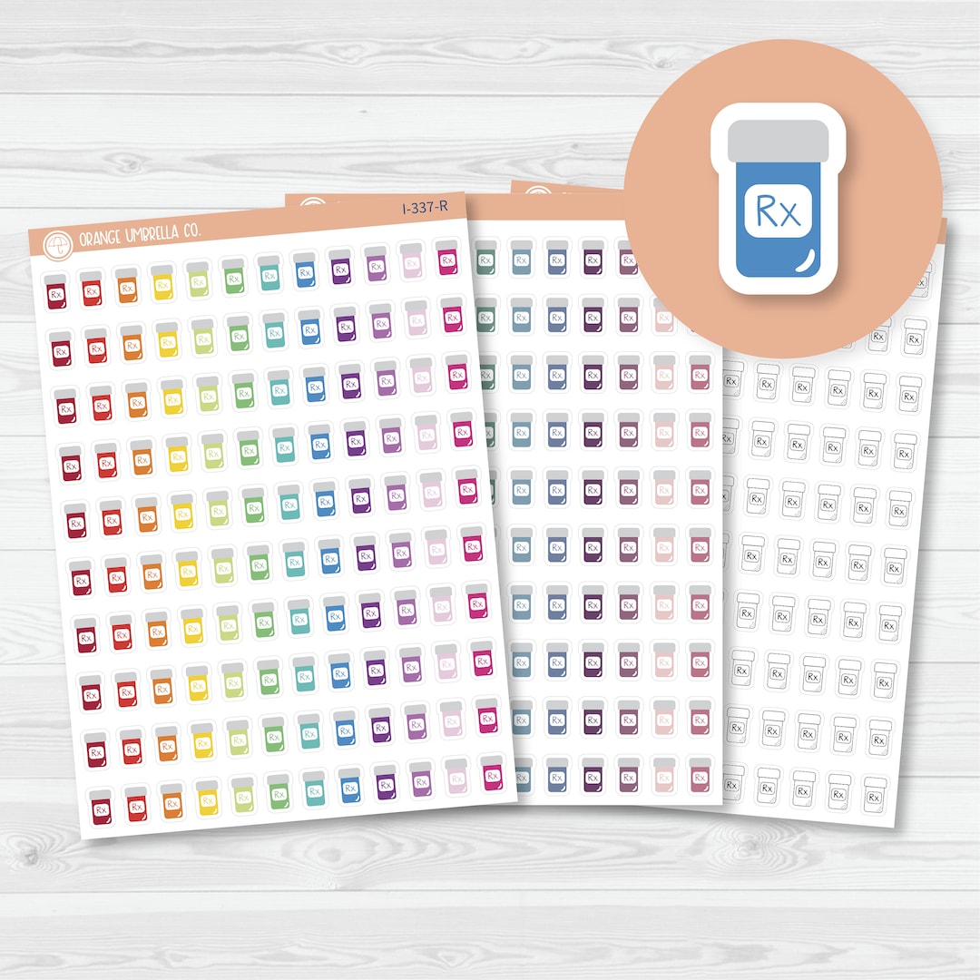 Rx/prescription Medicine Icon Planner Stickers | I-337 - Etsy
