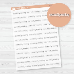 Currently Reading Julie's Plans Script Planner Stickers | JF Clear Matte | S-756-BCM