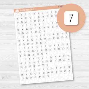 6 Months of Date Dot Covers Planner Stickers | FC12 Script Square | B-499-B