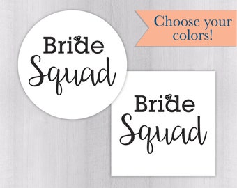 Bride Squad Bachelorette Party Stickers #502-KR Personalized Kraft Labels Kraft Printed Bachelorette Party Labels 