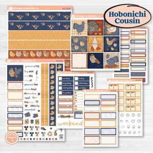 CLEARANCE | Chicken Planner Kit | Hobonichi Cousin Weekly & Daily Planner Kit Stickers | What the Flock | KIT-412-E