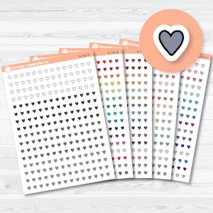 Tiny Micro Heart Planner Stickers | Functional & Decorative Icon Stickers | B-706