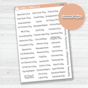 US Holiday Julie's Plans Script Planner Stickers | JF | T-281-B