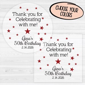 Birthday Stickers | Birthday Party Favor Stickers | Envelope Seals, Birthday Party Thank You Stickers | 383-C
