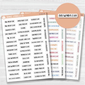 US Holiday Script Planner Stickers and Labels | F1 | S-012