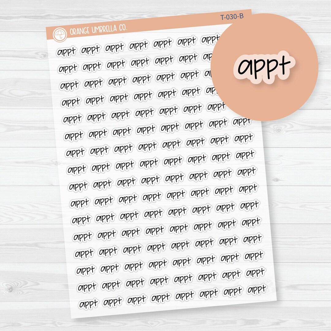 Appt Jen Plans Script Planner Stickers and Labels | FJP Clear Matte | T ...