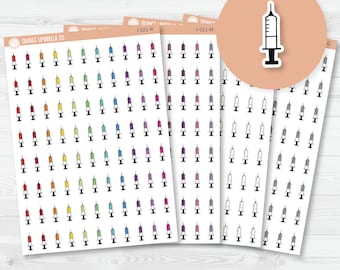 Syringe Icon Planner Stickers | Allergy Shot Reminder Labels | I-021