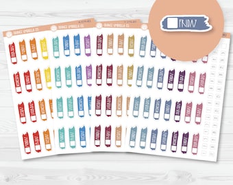 Hobonichi Cousin Brush Stroke Weekday Covers Planner Stickers | B-579
