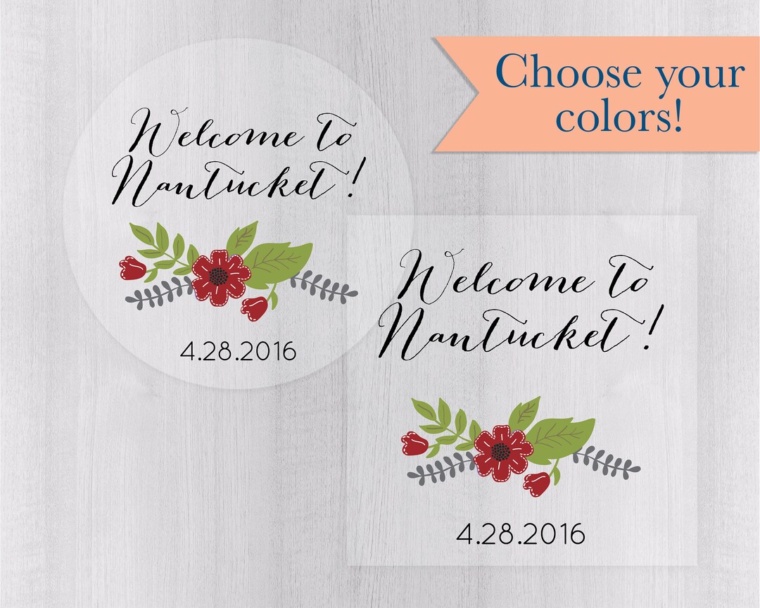 Welcome Destination Wedding Sticker, Transparent Welcome Bag Stickers ...