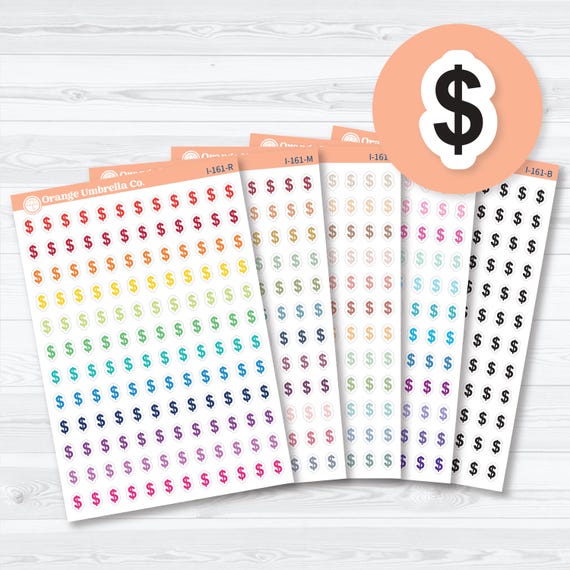 Dollar Sign Icons | Finance Planner Stickers | I-161
